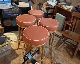 SET OF 4 BAMBOO STOOLS