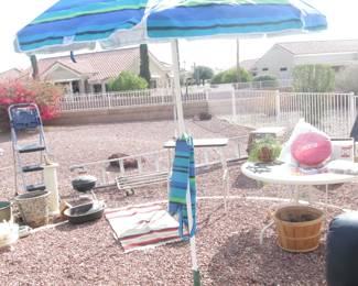 Outdoor Umbrella in Stand