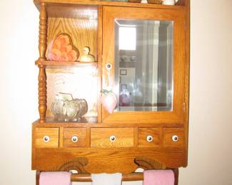 Wall-Mount Storage Cabinet.  Vintage Fingertip Towels