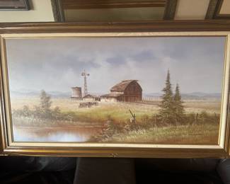 Nice Original Oil On Canvas Paints By Canadian Artist "Haywood " Framed 54x30.5