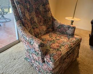 Upholstered Floral Swivel RockerSwivel Floral Rocker 