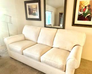 Ethan Allen Conway white sofa