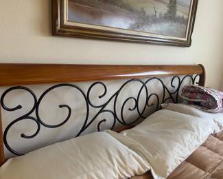 King Size Headboard, Rails Mattress & Boxspring