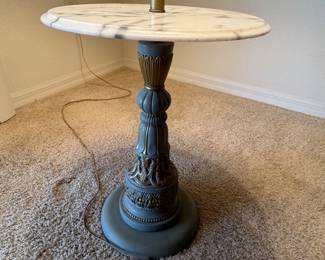 Mid Century Italian French Country  Marble Tier Floor Lamp