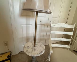 Mid Century Italian French Country  Marble Tier Floor Lamp