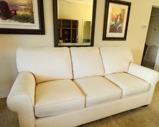 Ethan Allen Conway white sofa