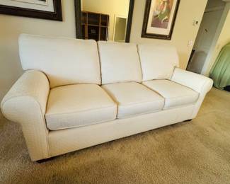 Ethan Allen Conway white sofa