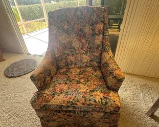 Upholstered Floral Swivel RockerSwivel Floral Rocker 