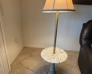 Mid Century Italian French Country  Marble Tier Floor Lamp
