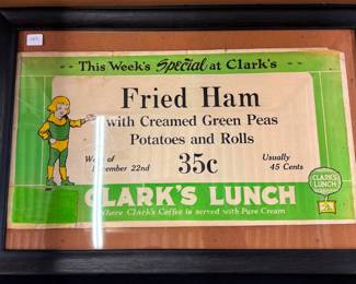 Clark's Lunch Vintage Advertising Poster