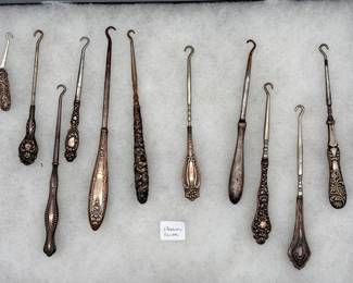 Vintage Sterling Silver Button Hooks Boot Hooks 