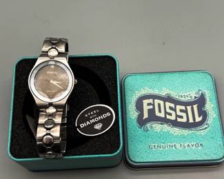 Fossil Diamond and Steel Men's Watch
