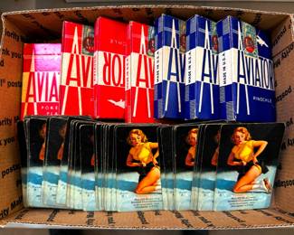 Vintage Aviation Playing Cards, Advertising Pin-Up Cards