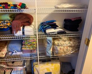 Linens, comforters, quilts sheets, all clean, and beautiful
