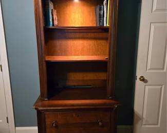Lighted Bookcase/File Cabinet (bottom drawer-optional)
Height 84", Width 37.5", Depth 23"