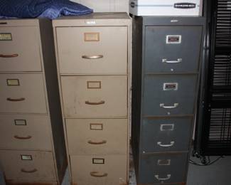 3 metal 4 drawer file cabinets