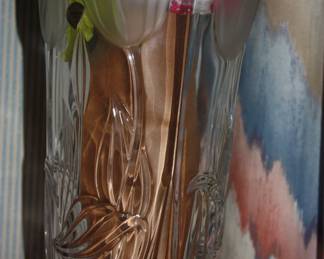 12" tall crystal tulip vase 