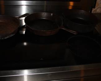 2 cast iron skillets  10 1/2"  