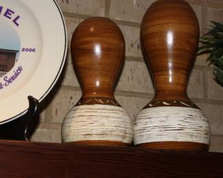 Pair Aztec decorative pieces