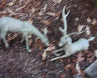 Pair of deer yard art