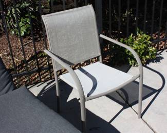 1 of 2 matching  metal/fabric chairs