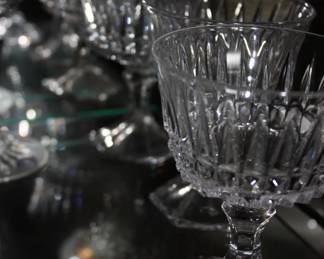 Stemmed cut glass glasses