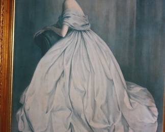 Picture of elegant lady in ornate gold frame