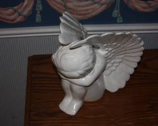 White ceramic angel praying