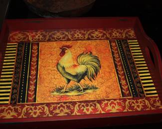 Rooster serving tray