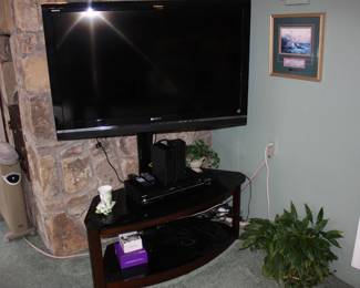 Sony flat screen w/black acrylic stand 