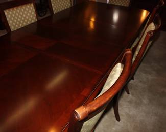 9' dining (or Conference) table w/8 matching chairs and table pads