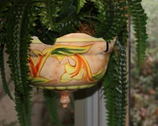 Pink ceramic hanging pot