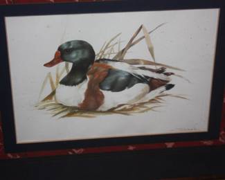 2 of 2 matted/framed pictures mallard duck