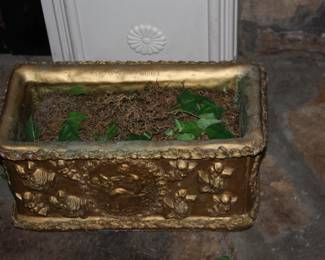 Concrete gold planter box