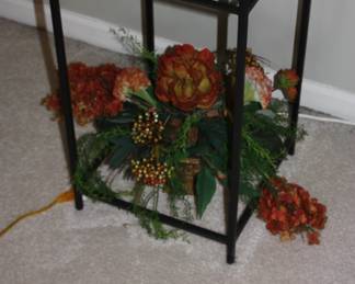 1 of 2 matching square metal plant stands