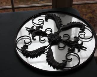 Round metal decorative mirror