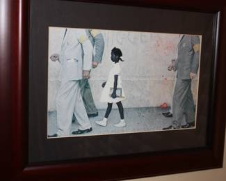 Mat/framed picture Norman Rockwell '1st Day school segregation' 