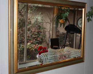 Beveled framed mirror
