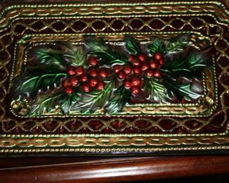 Small holiday embossed tray - not faded or scratched