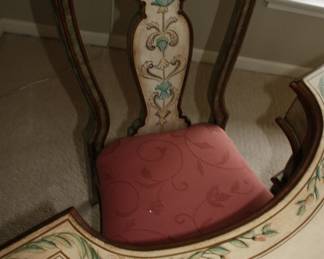 Unusual style semi circle writing desk w/matching chair  