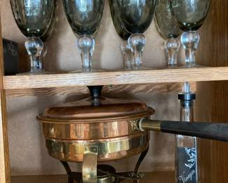 Copper and Brass Fondue Pot