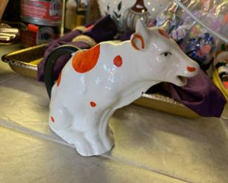 1930's Czechoslovakia Polka Dot Cow Creamer