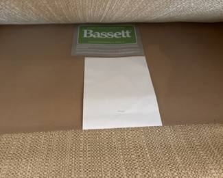 Basset Curved Sofa with Cream Striped Upholstery
