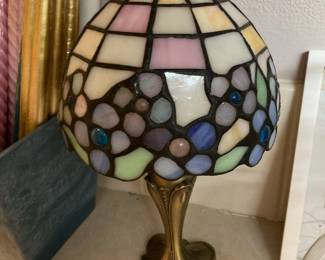 Partylite Stained Glass Floral Tea Light Candle Holder Lamp