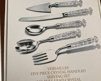 Shannon Crystal by Godinger Versailles - 4 Piece Crystal Handle Serving Set