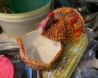 Ceramic Turkey Candy Dish and Tooth Pick Holder