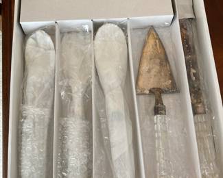Shannon Crystal by Godinger Versailles - 4 Piece Crystal Handle Serving Set