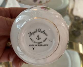 Royal Chelsea Mini Creamer and Sugar Set with Rose Design