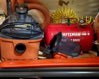 Ridgid 4 Gallon Wet/Dry Portable Vacuum Cleaner, Craftsman 5 Gallon 135 PSI Air Tank