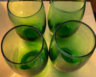 Set of 4 Emerald Green Glasses